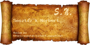 Seszták Norbert névjegykártya